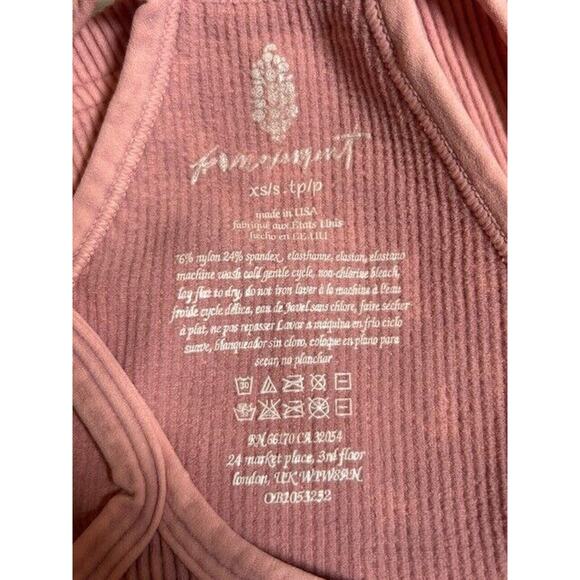 Free People Movement Happiness Runs Tank Top Cropped Ribbed Knit Pink XS/S - Picture 4 of 5